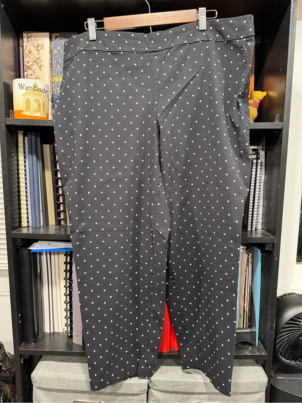 Dalia Black Leggings with White Polka Dots